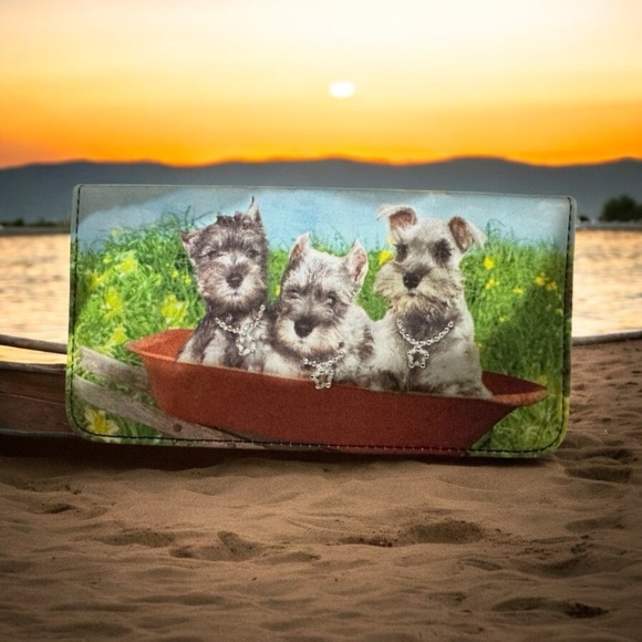 Blossom Collection Schnauzer Puppy Wallet Schnauzer Pups Dog - Picture 1 of 3
